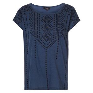 Simply Styled Blue Embroidered Blouse